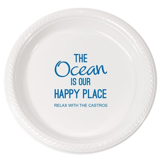 The Ocean is Our Happy Place Plastic Plates